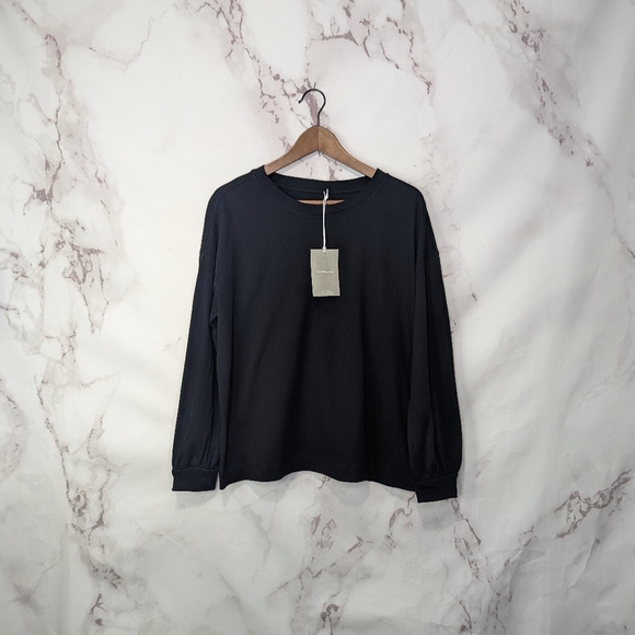 Everlane Long Sleeve Tee Black Shirt Crew Oversized Organic Cotton Women - Picture 3 of 13